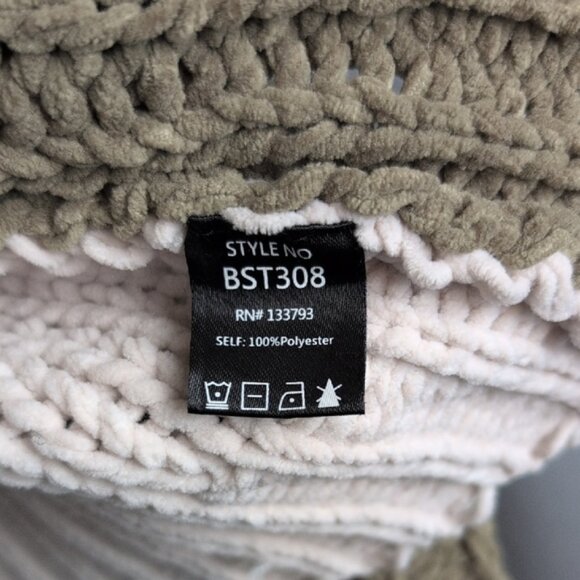 POL V-Neck Sweater - Olive, Cream, and Tan Stripes - Picture 4 of 4